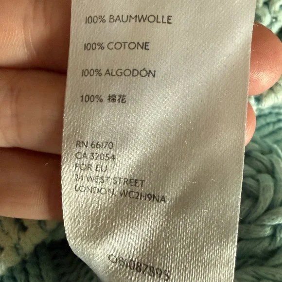 Free People Light Blue Women's Cowl 100% Cotton Sweater - Picture 7 of 7